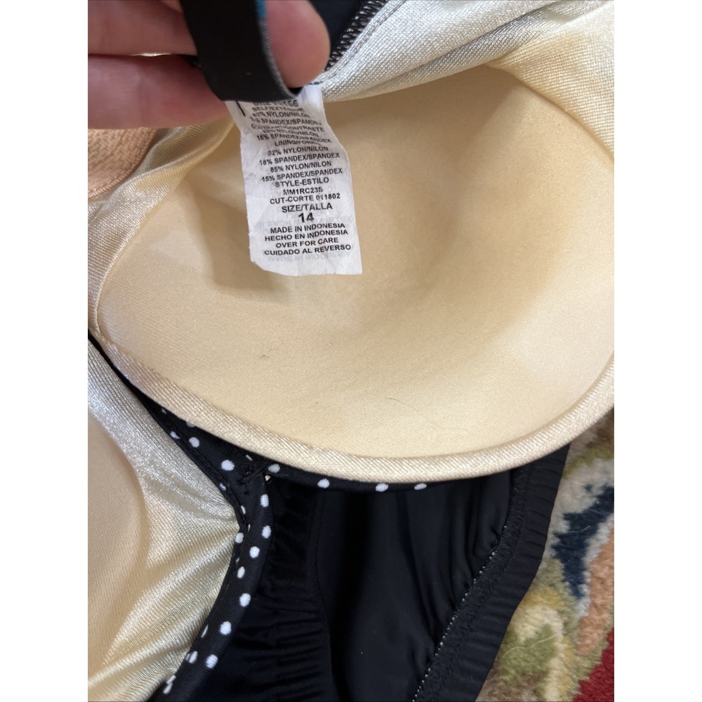Vtg  Maxine Of Hollywood Swimsuit 14  Beach Tropical One Piece Rockabilly Retro - Picture 7 of 12